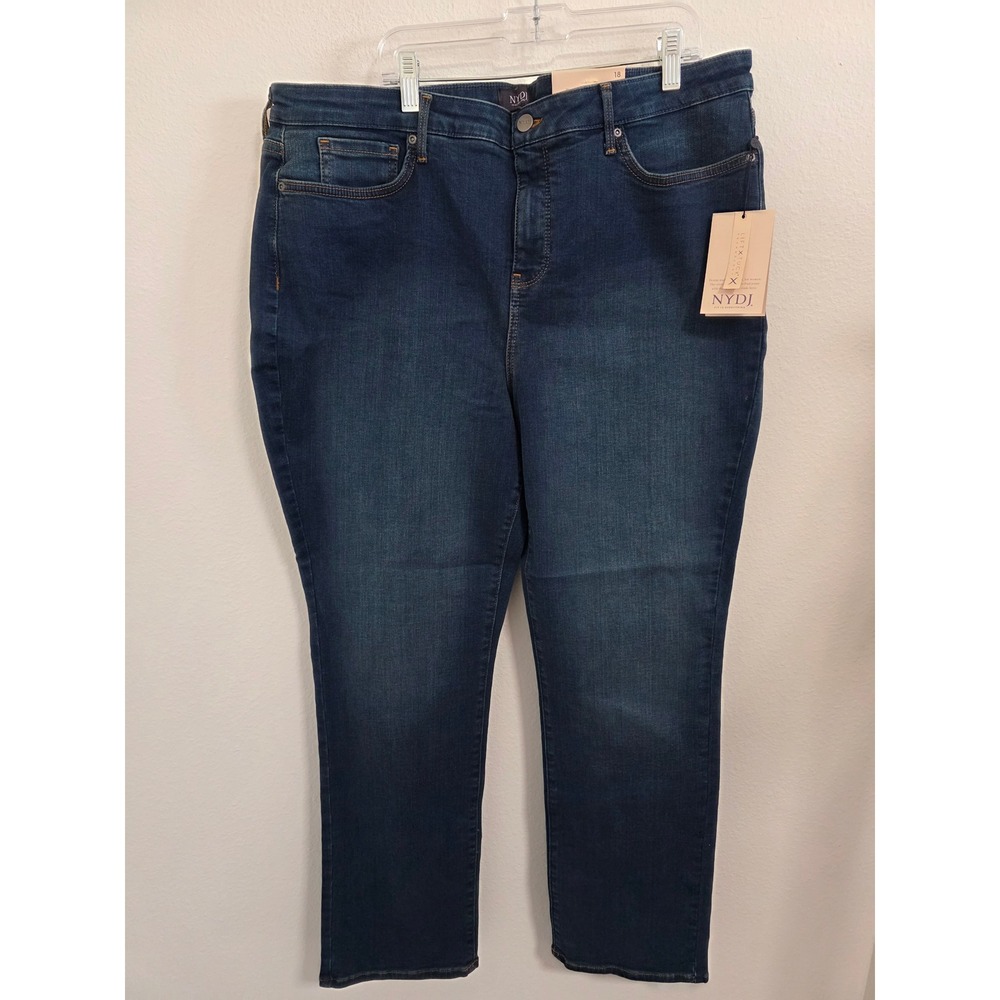NYDJ Sheri Slim Jeans Women 18 Dark Wash Callure Lift Tuck Denim MPXASS2336 NEW